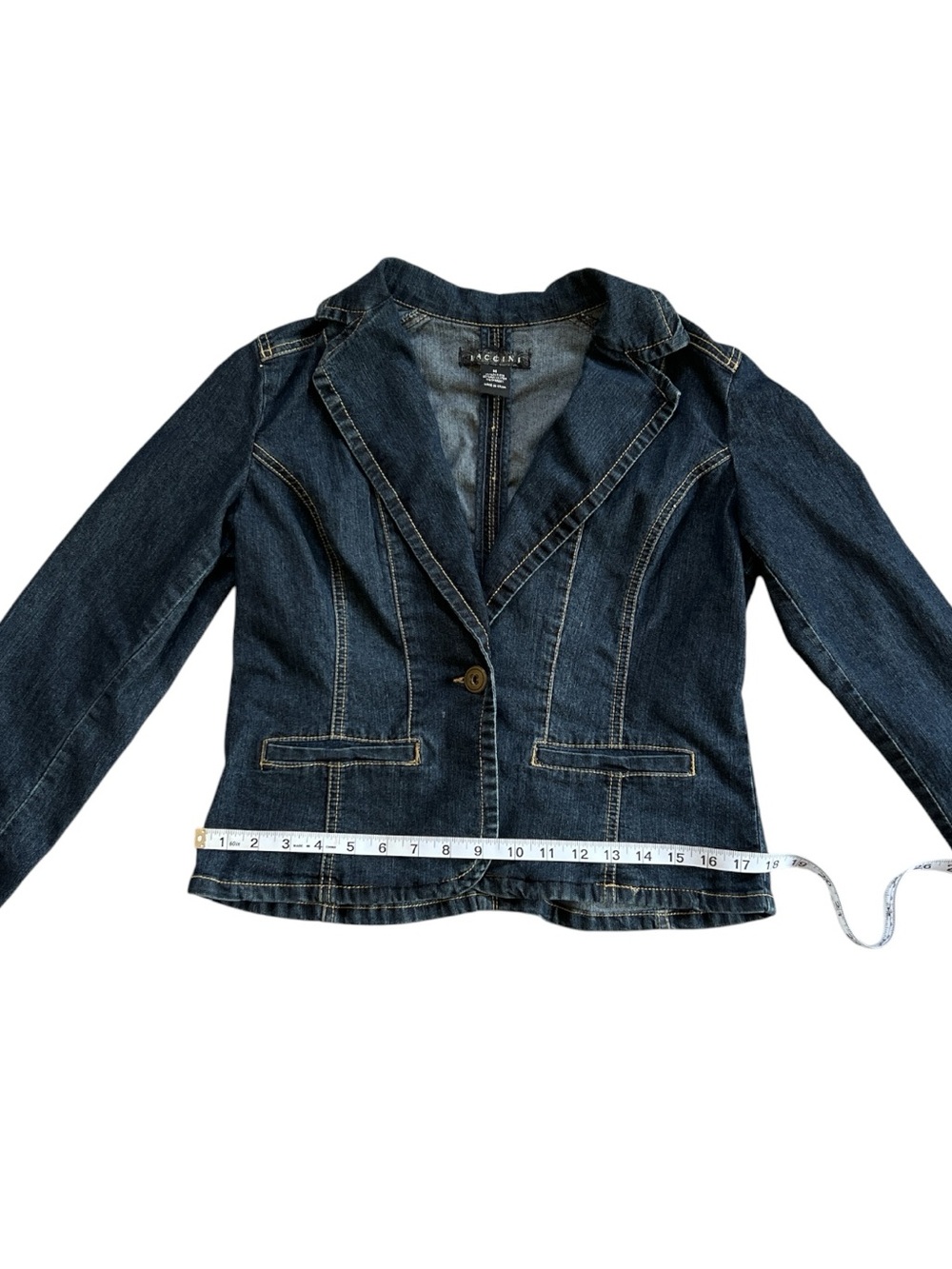 Baccini Dark Indigo Denim Blazer Jacket - Picture 7 of 7